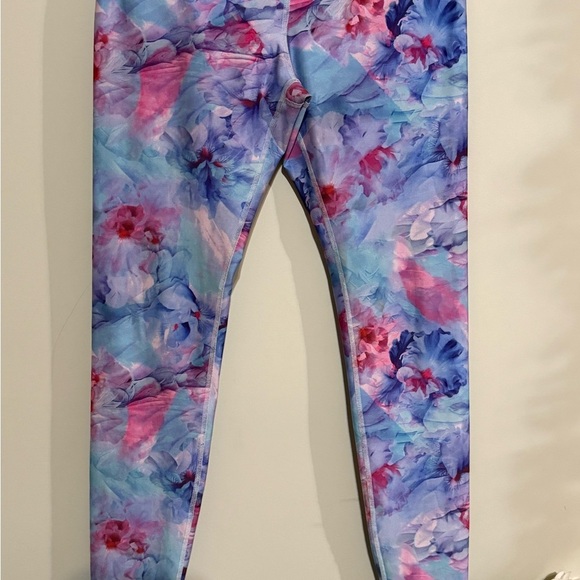 Floral Blue and Pink Leggings - Picture 5 of 9